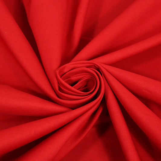 Tissu batiste de coton prestige - rouge - photo 1/4 | So Tissus