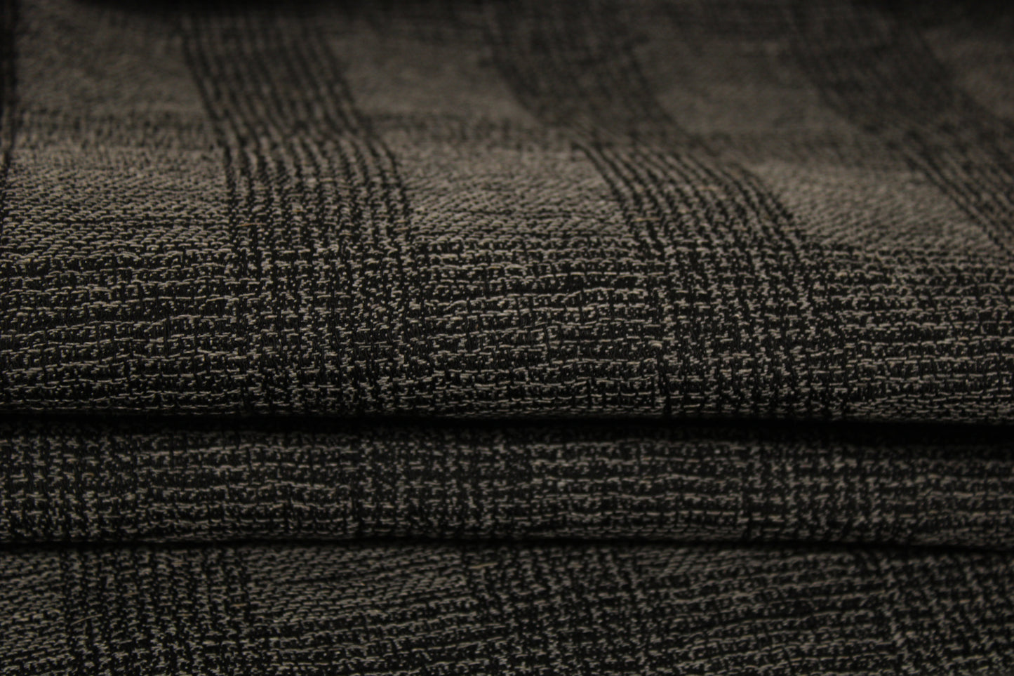 Tissu toile - denim à carreaux - gris et noir - photo 2/5 | So Tissus
