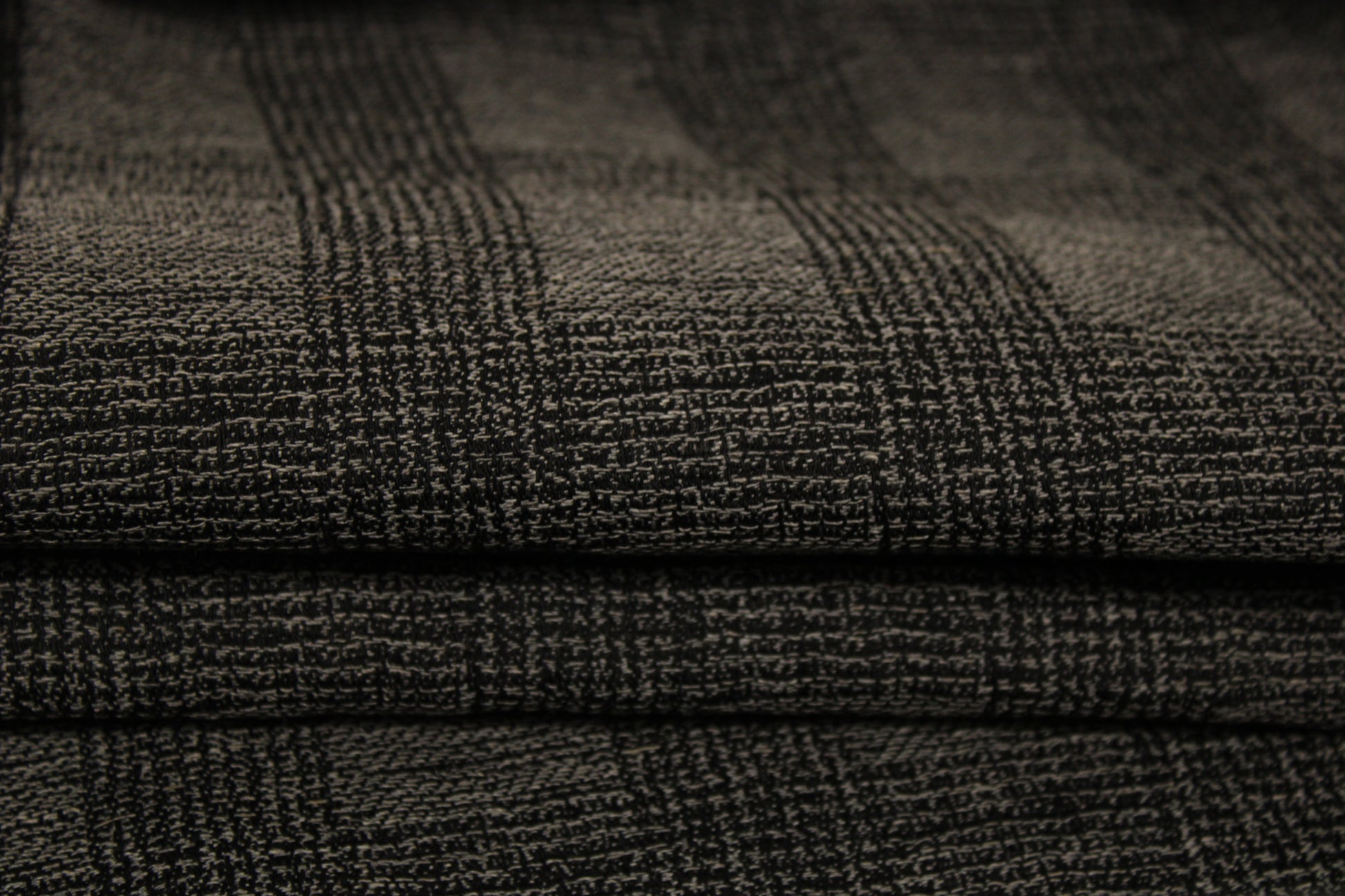 Tissu toile - denim à carreaux - gris et noir - photo 2/5 | So Tissus