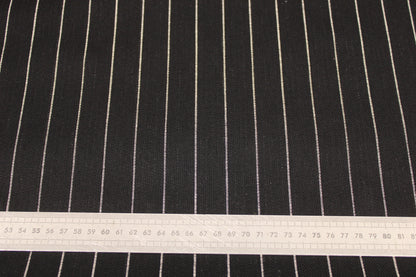 Tissu toile - denim à rayures - noiret blanc - photo 5/5 | So Tissus