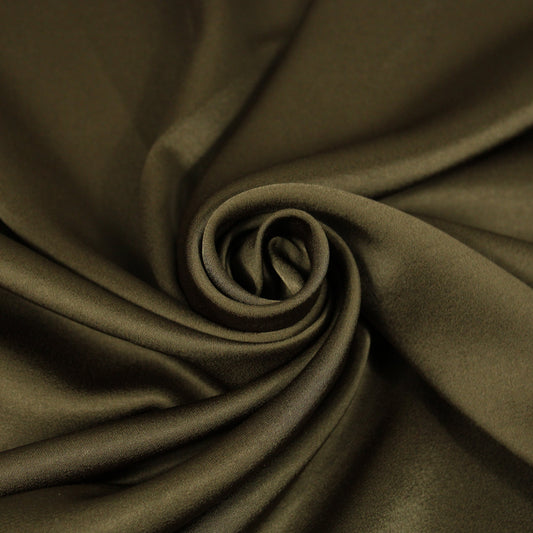 Tissu crêpe envers satin japonais - kaki - photo 1/4 | So Tissus