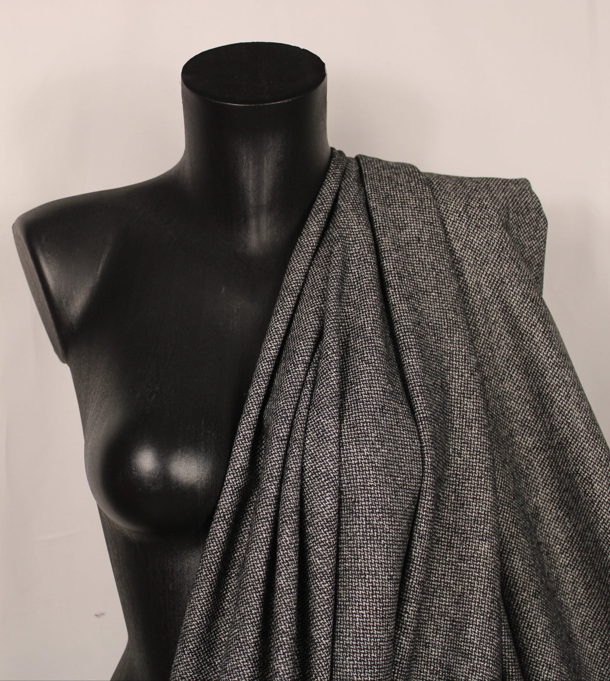 Tissu flanelle de laine - chiné - noir et blanc - photo 3/4 | So Tissus