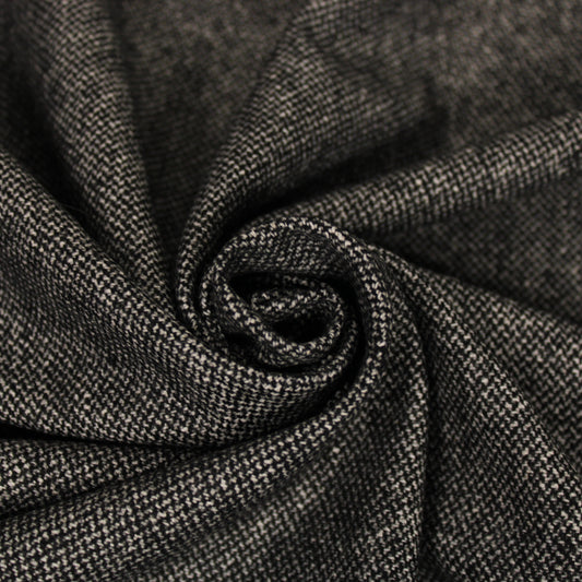 Tissu flanelle de laine - chiné - noir et blanc - photo 1/4 | So Tissus