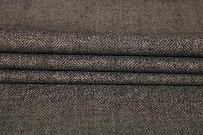 Tissu flanelle viscose - motif chevron - ton gris