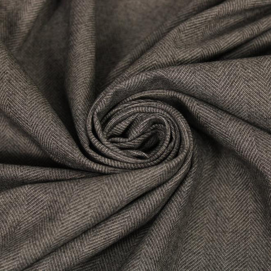 Tissu flanelle viscose - motif chevron - ton gris - photo 1/4 | So Tissus