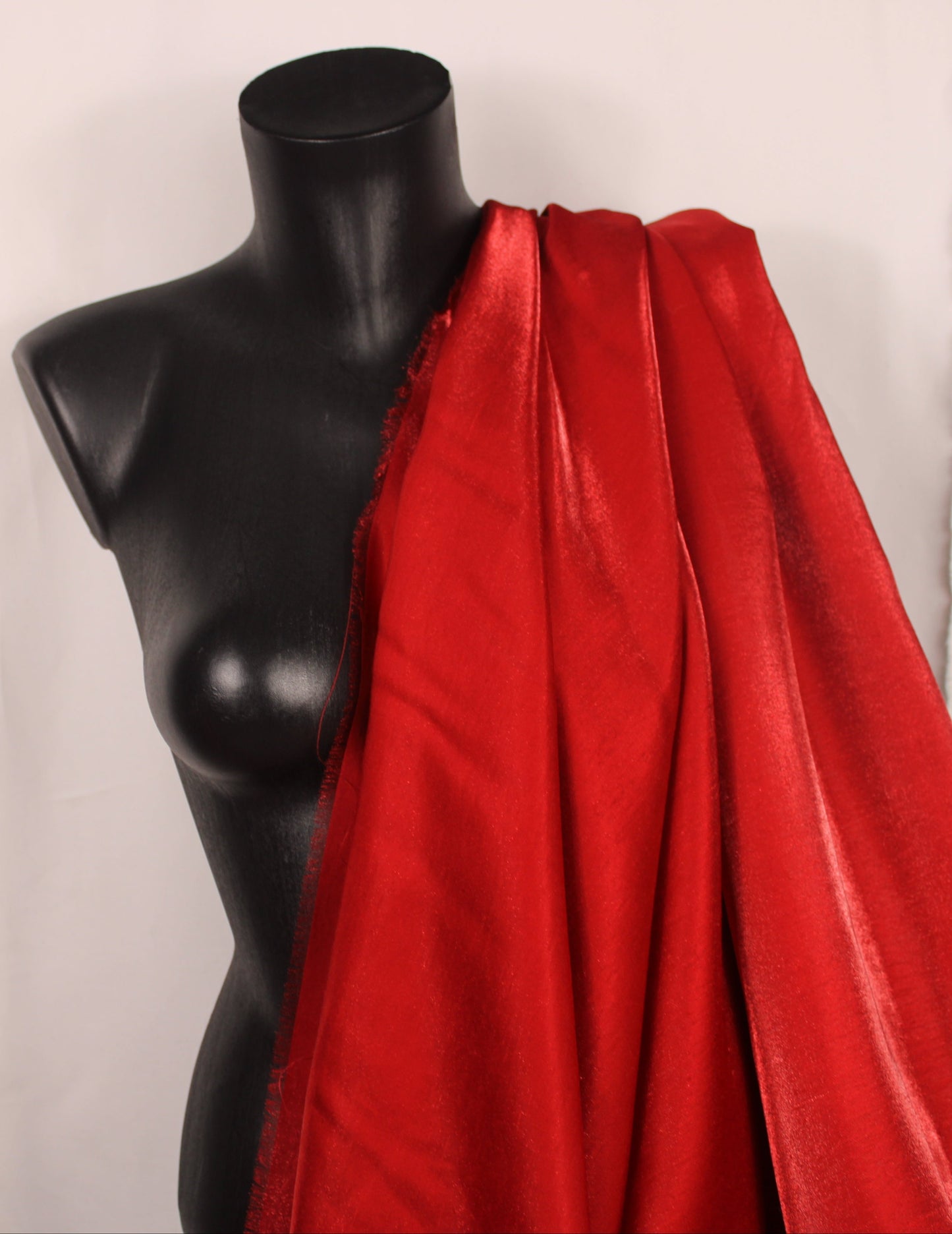 Tissu lamé de soie - rouge brillant - photo 3/4 | So Tissus