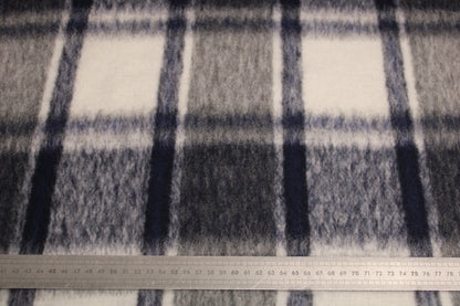 Tissu lainage - à carreaux - gris, écru et bleu marine - photo 5/5 | So Tissus