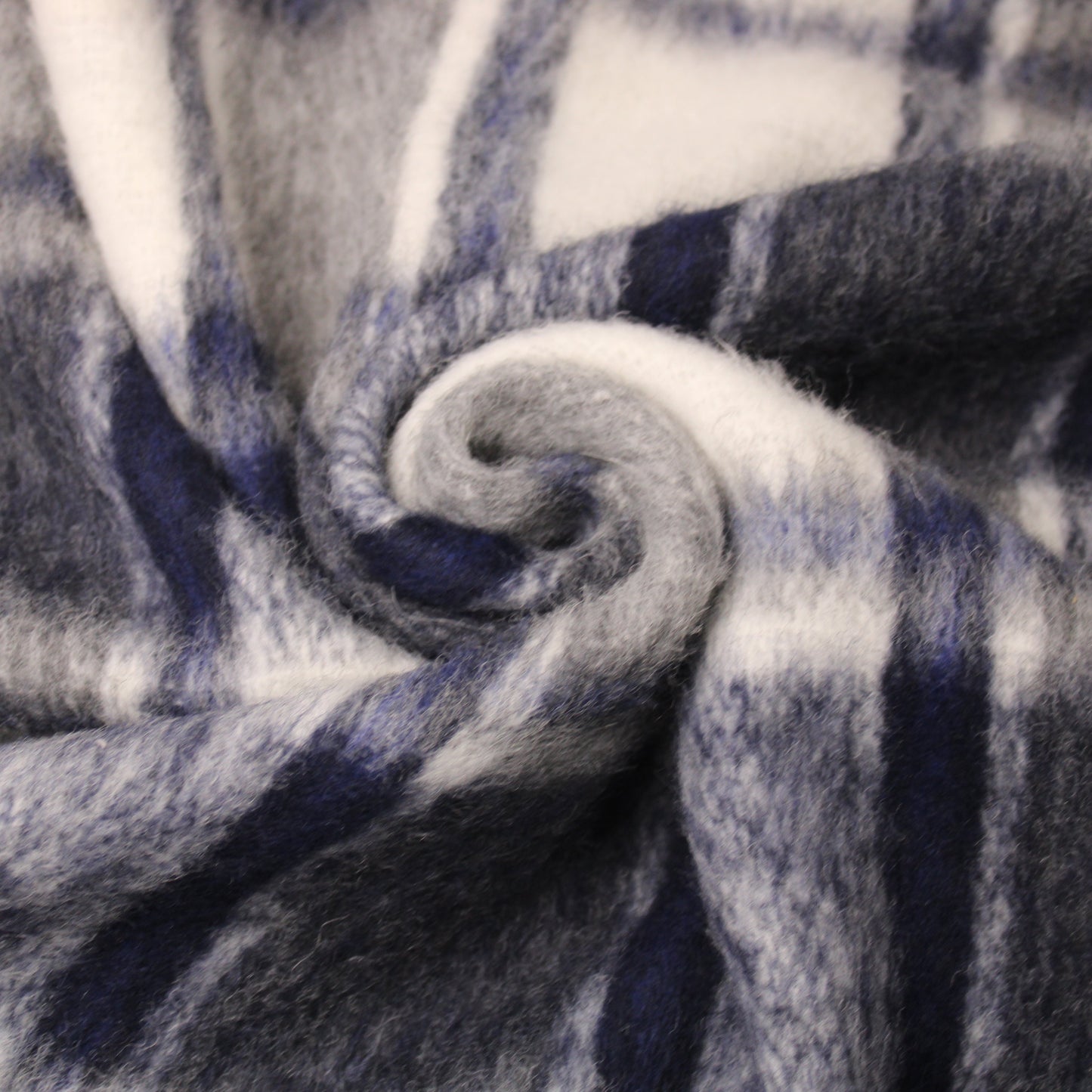 Tissu lainage - à carreaux - gris, écru et bleu marine - photo 1/5 | So Tissus