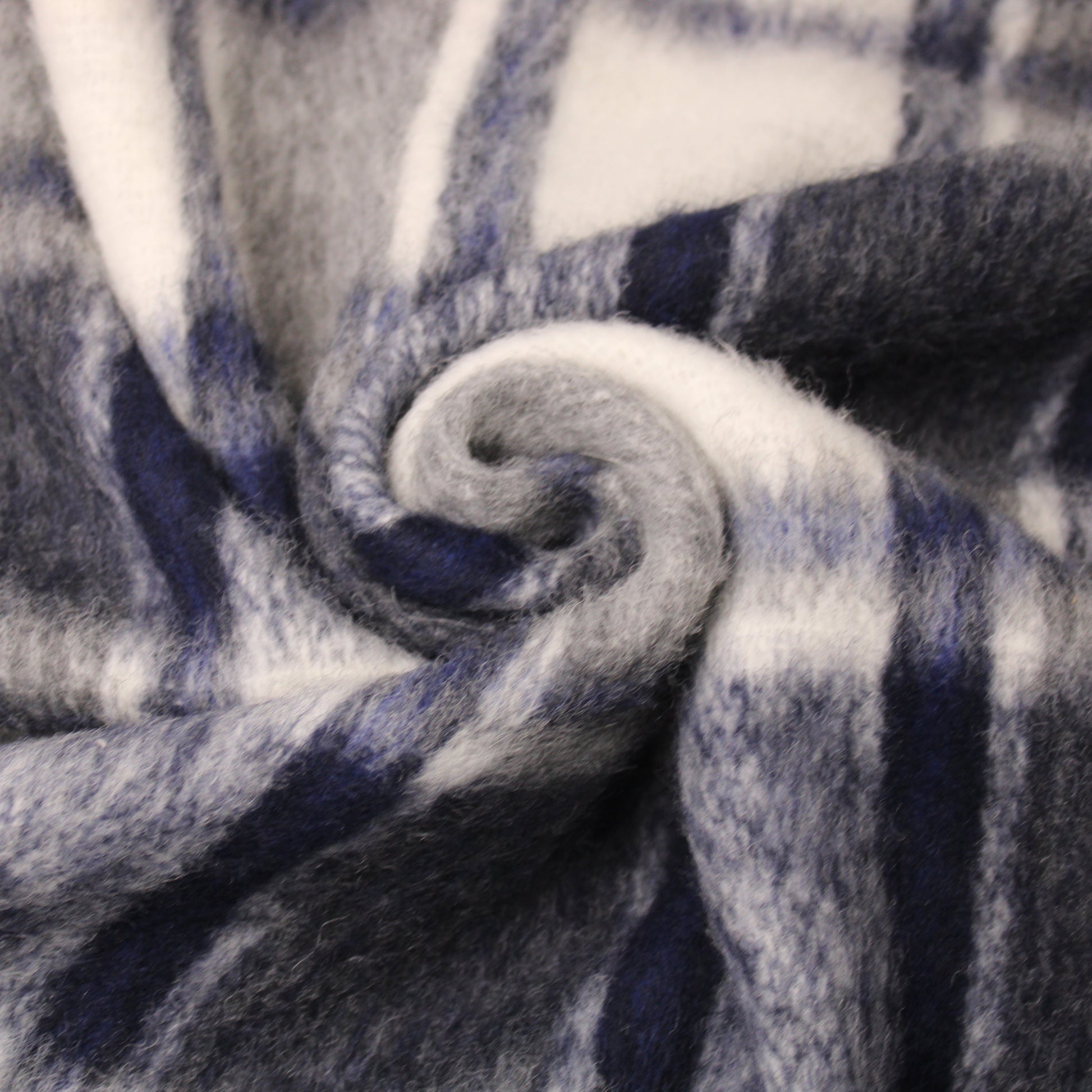 Tissu lainage - à carreaux - gris, écru et bleu marine - photo 1/5 | So Tissus