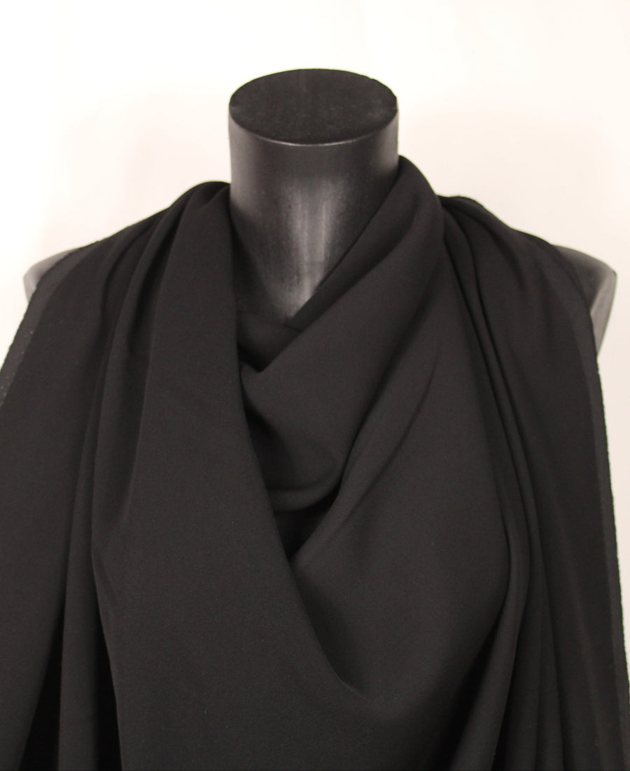 Tissu crepe stretch - noir