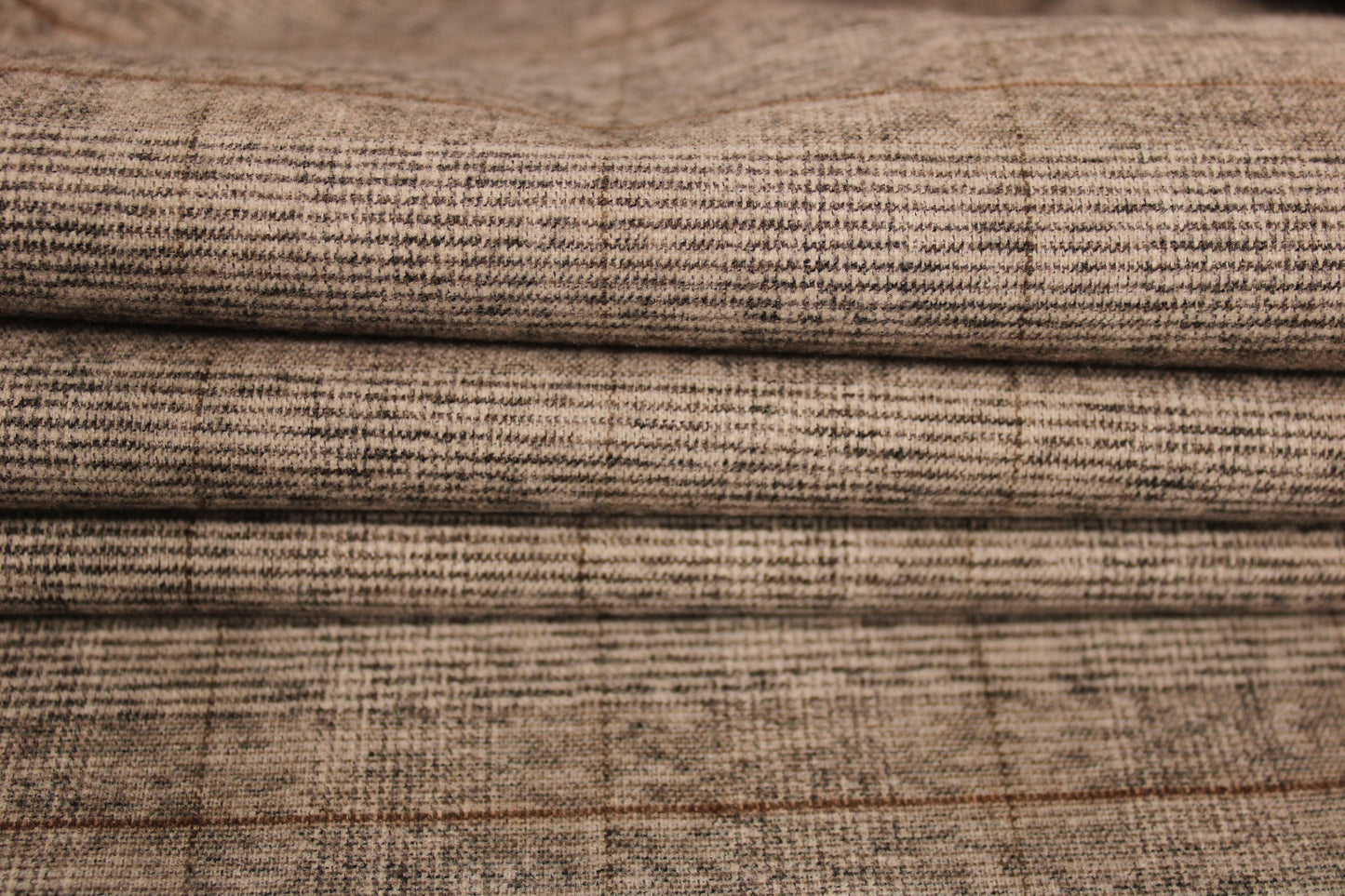 Tissu flanelle viscose - à carreaux - ton gris beige et marron - photo 2/5 | So Tissus