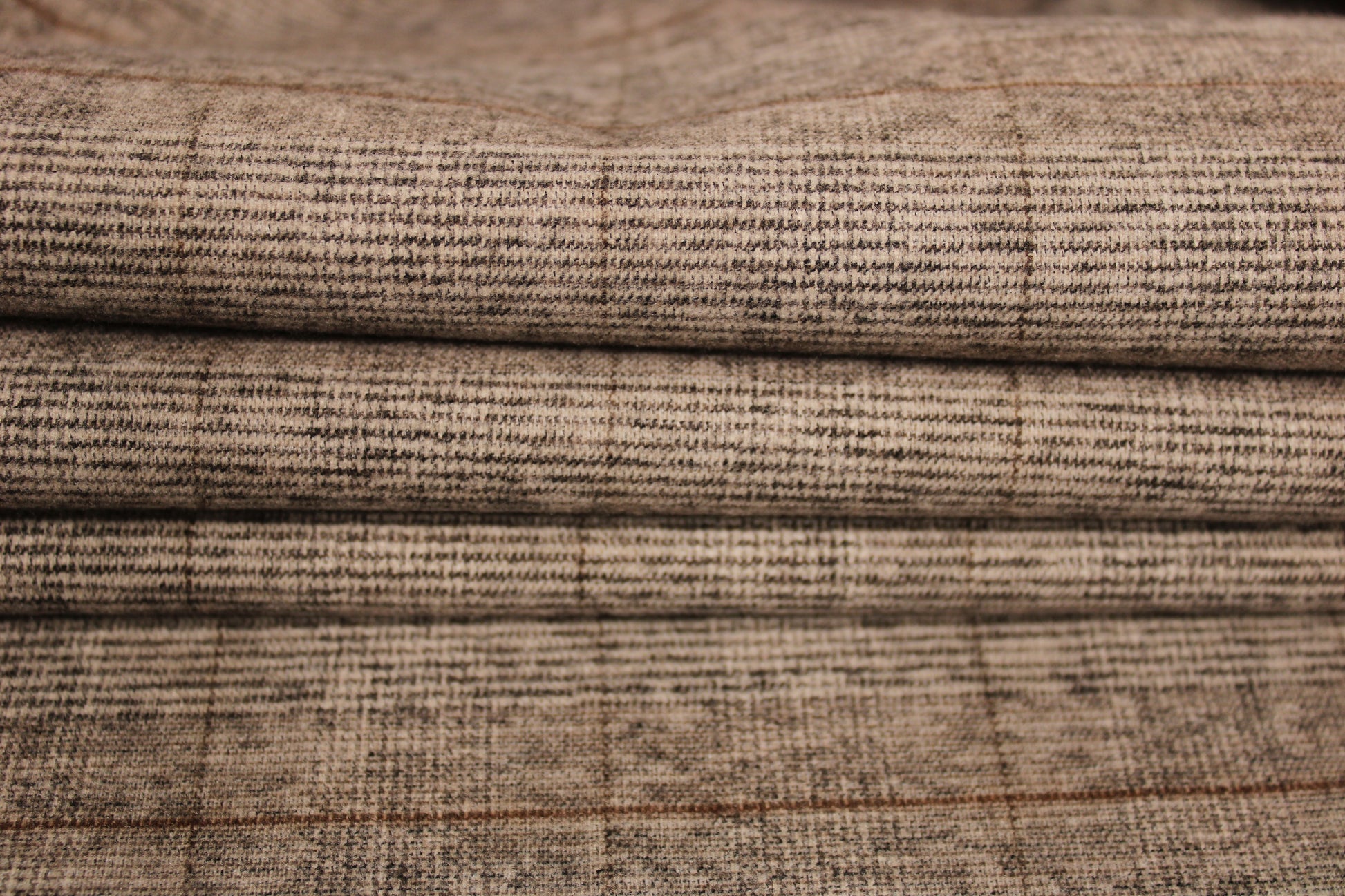 Tissu flanelle viscose - à carreaux - ton gris beige et marron - photo 2/5 | So Tissus