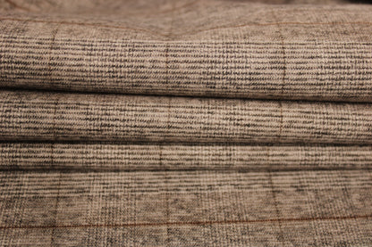 Tissu flanelle viscose - à carreaux - ton gris beige et marron - photo 2/5 | So Tissus