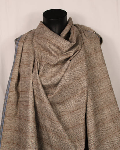 Tissu flanelle viscose - à carreaux - ton gris beige et marron - photo 4/5 | So Tissus