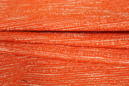 Tissu brocart - orange et blanc - photo 2/4 | So Tissus