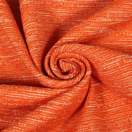 Tissu brocart - orange et blanc - photo 1/4 | So Tissus