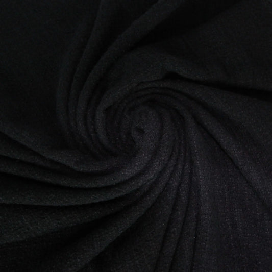 Tissu tweed de laine bouclette noir - à carreaux ton sur ton | Bennytex | Mondial Tissus | Cousette | Tissus de rêve | Tissus.net