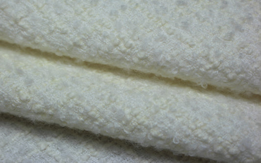Tissu tweed de laine - à carreaux blanc - ton sur ton | Bennytex | Mondial Tissus | Cousette | Tissus de rêve | Tissus.net