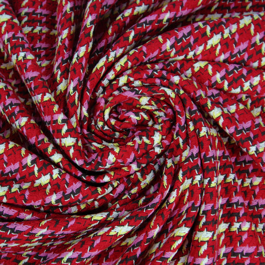 Tissu tweed coton - à carreaux rouges | Bennytex | Mondial Tissus | Cousette | Tissus de rêve | Tissus.net