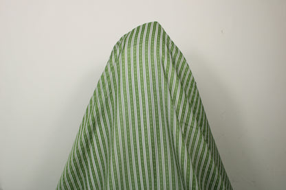Tissu voile de coton - imprimé rayé - ton vert et blanc - photo 5/5 | So Tissus