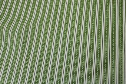 Tissu voile de coton - imprimé rayé - ton vert et blanc - photo 4/5 | So Tissus