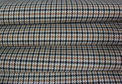 So Tissus - Tissu gabardine coton - imprimé pied de poule - noir blanc et beige | Bennytex | Mondial Tissus | Cousette | Tissus de rêve | Tissus.net