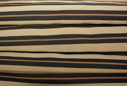 So Tissus - Tissu popeline viscose rayée - ton beige et noir | Bennytex | Mondial Tissus | Cousette | Tissus de rêve | Tissus.net