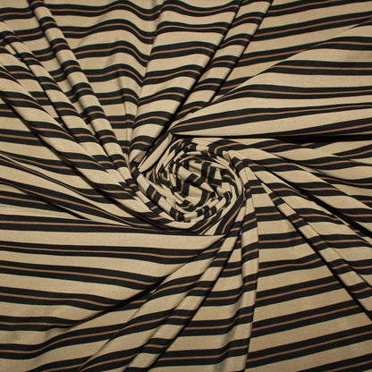 So Tissus - Tissu popeline viscose rayée - ton beige et noir | Bennytex | Mondial Tissus | Cousette | Tissus de rêve | Tissus.net
