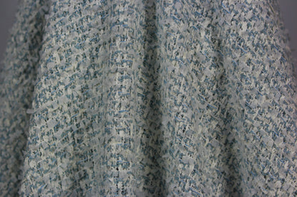 Tissu tweed laine et coton - bleu ciel et blanc | Bennytex | Mondial Tissus | Cousette | Tissus de rêve | Tissus.net