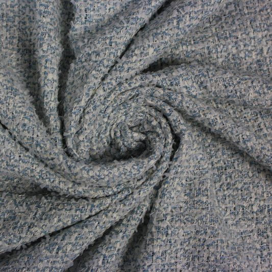 Tissu tweed laine et coton - bleu ciel et blanc | Bennytex | Mondial Tissus | Cousette | Tissus de rêve | Tissus.net
