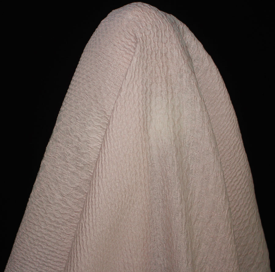 Tissu organza gaufré - rose pâle