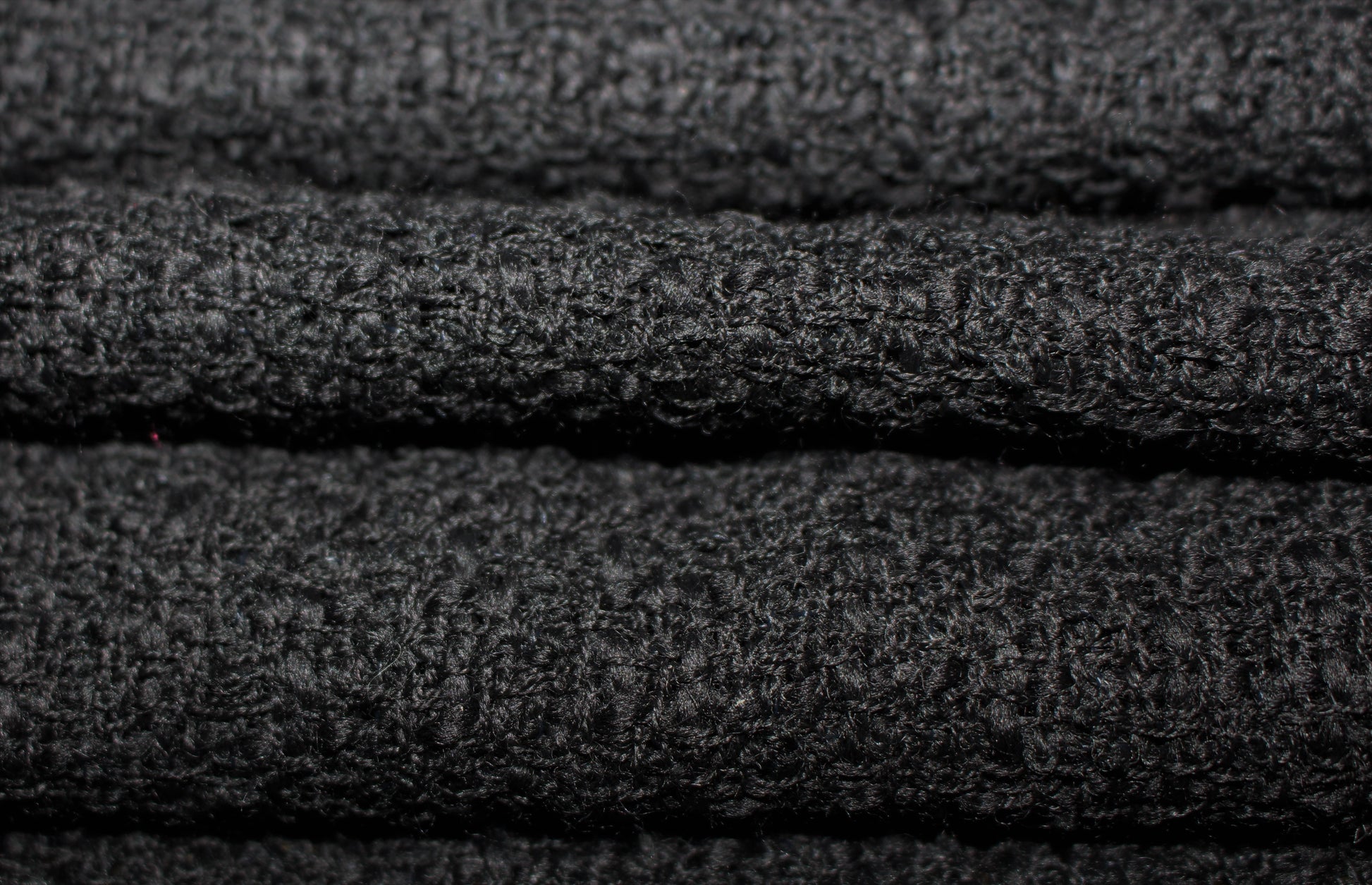 Coupon de 1,9 mètre - tweed de laine - noir - photo 2/4 | So Tissus