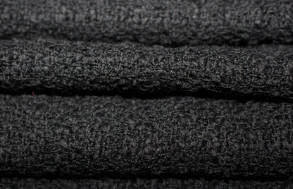 Coupon de 1,9 mètre - tweed de laine - noir - photo 2/4 | So Tissus