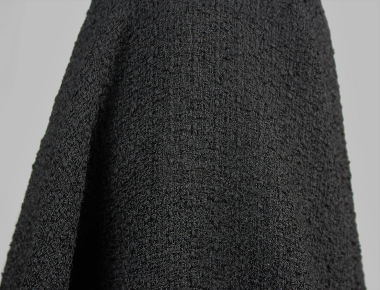 Coupon de 1,9 mètre - tweed de laine - noir - photo 4/4 | So Tissus