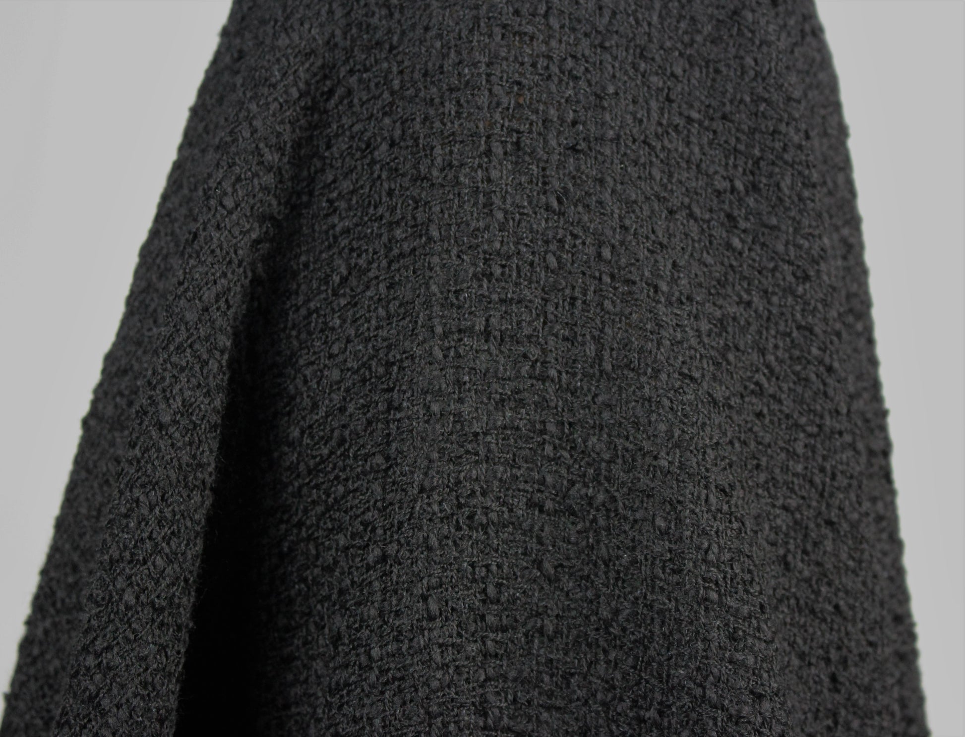 Coupon de 1,9 mètre - tweed de laine - noir - photo 4/4 | So Tissus