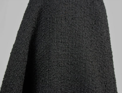 Coupon de 1,9 mètre - tweed de laine - noir - photo 4/4 | So Tissus