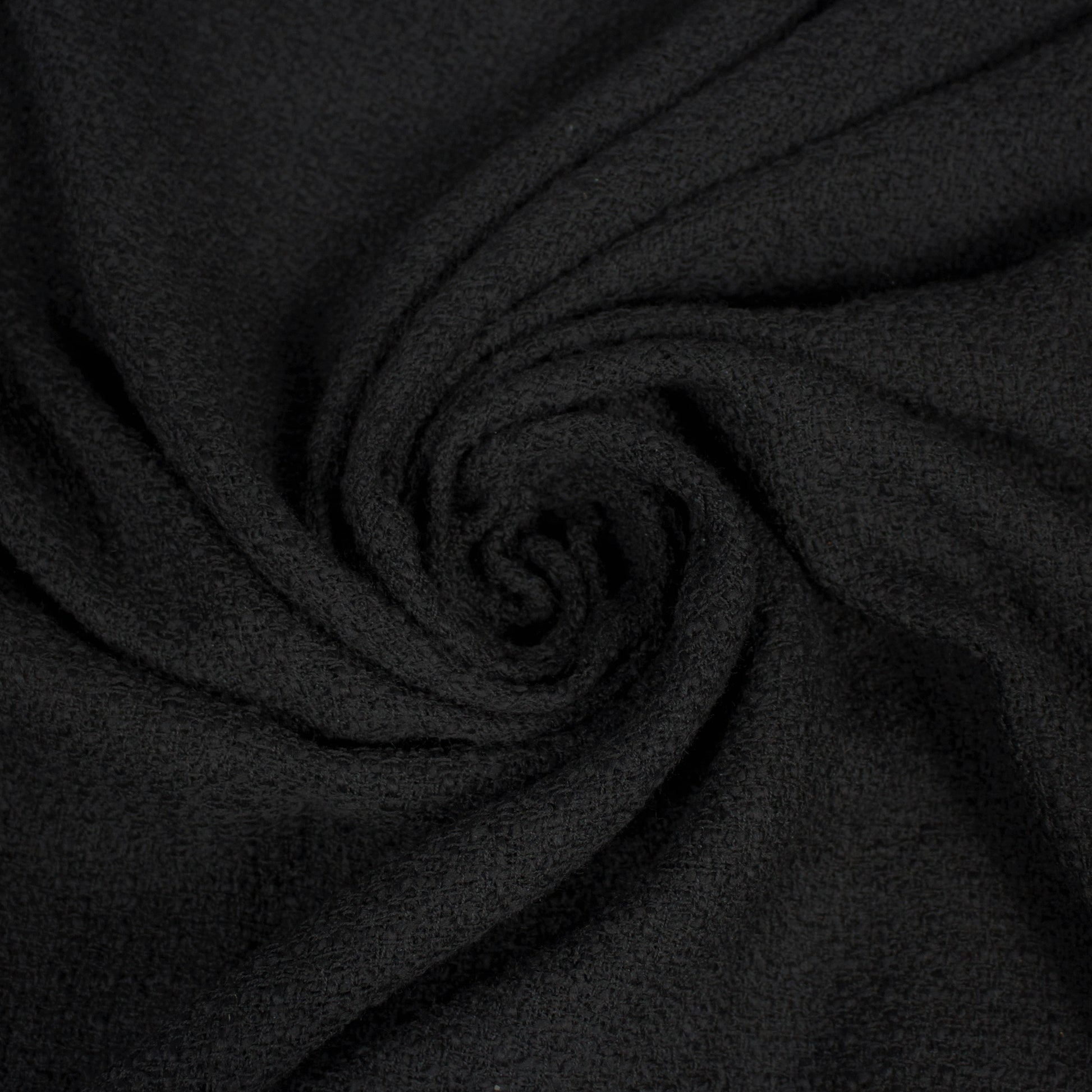 Coupon de 1,9 mètre - tweed de laine - noir - photo 1/4 | So Tissus