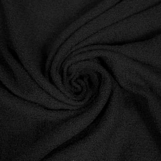 Coupon de 1,9 mètre - tweed de laine - noir - photo 1/4 | So Tissus