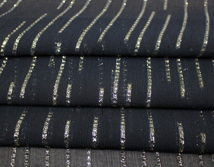 Tissu mousseline de soie - noir et doré - photo 2/4 | So Tissus