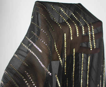 Tissu mousseline de soie - noir et doré - photo 3/4 | So Tissus