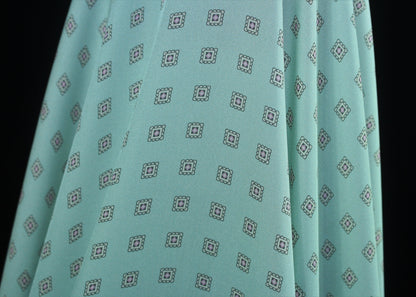 Tissu twill polyester imprimé petit carré - vert d'eau - photo 4/4 | So Tissus