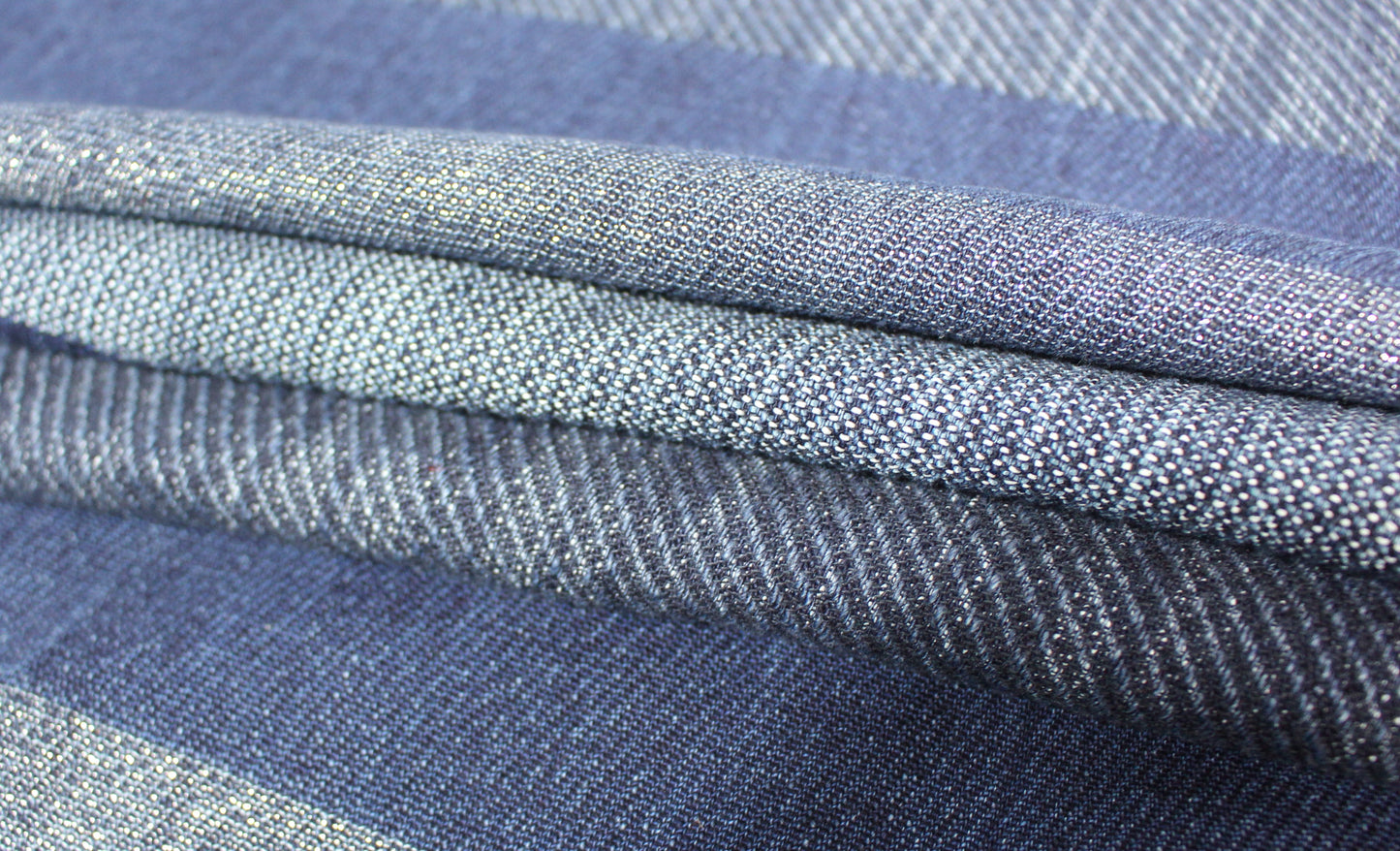 Tissu toile coton et lin - ton bleu jean - photo 2/5 | So Tissus