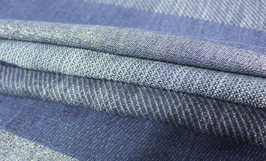 Tissu toile coton et lin - ton bleu jean - photo 2/5 | So Tissus