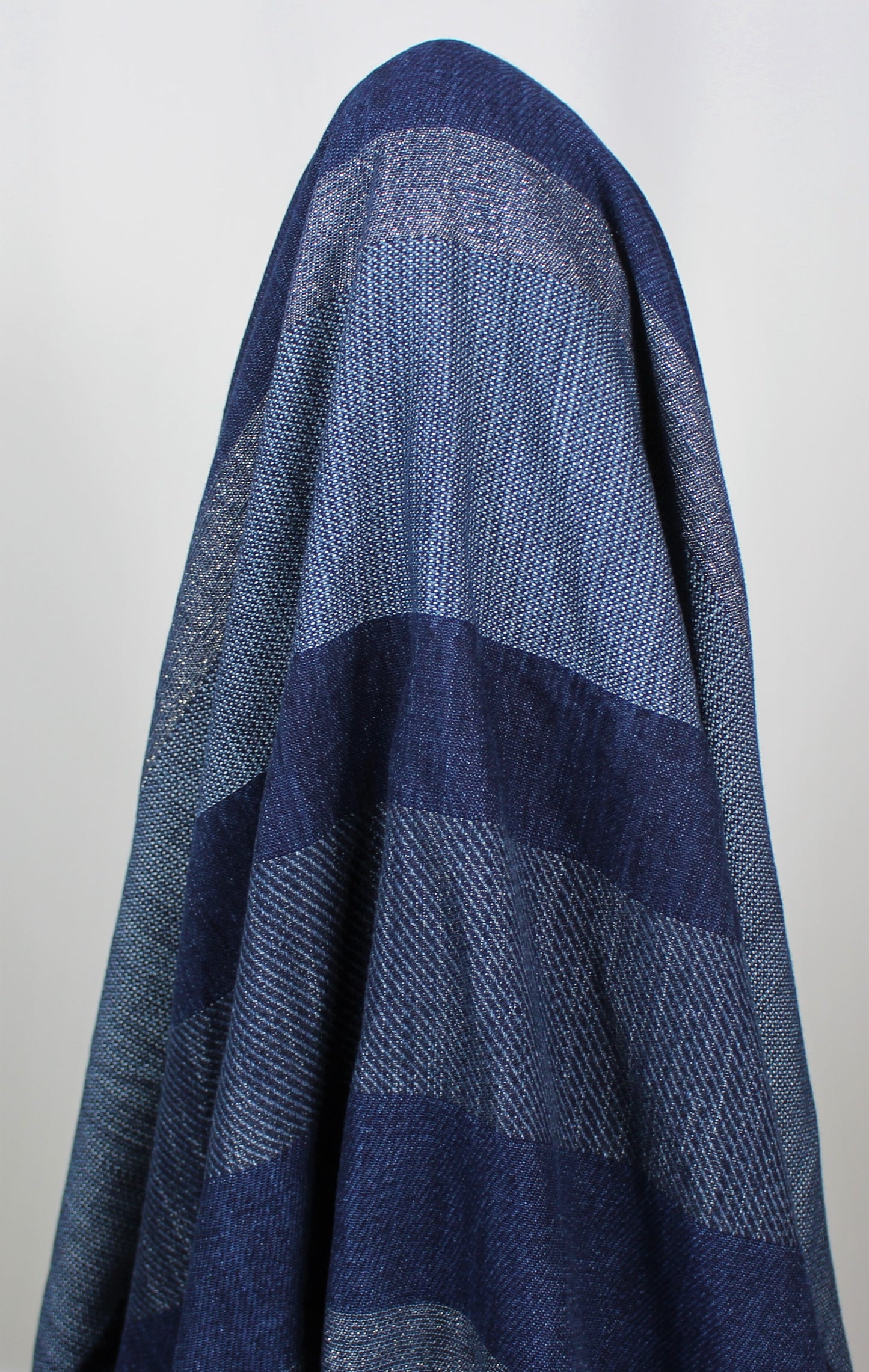 Tissu toile coton et lin - ton bleu jean - photo 3/5 | So Tissus