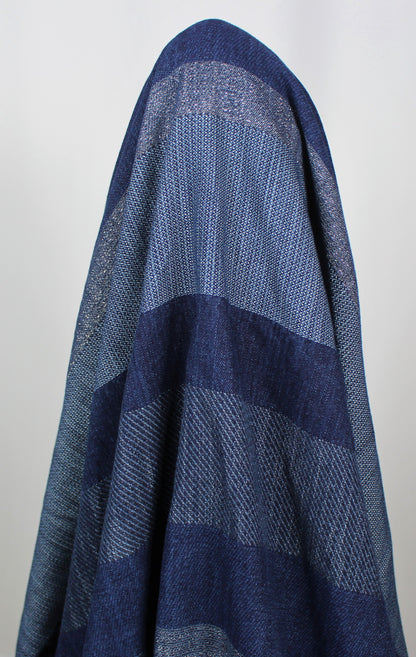 Tissu toile coton et lin - ton bleu jean - photo 3/5 | So Tissus