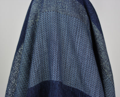 Tissu toile coton et lin - ton bleu jean - photo 4/5 | So Tissus