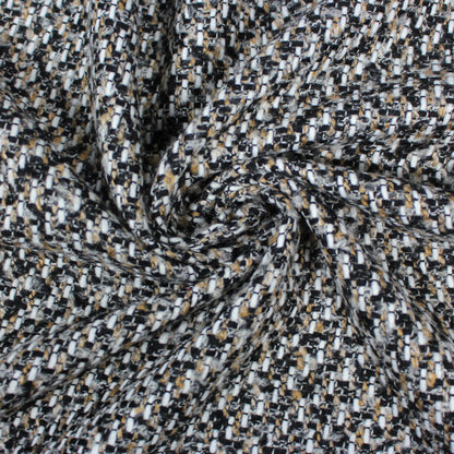 Coupon de 1,5 mètre - tweed de laine - beige noir et blanc - photo 1/5 | So Tissus