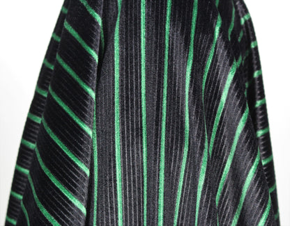 Tissu maille velours côtelé - à rayures - vert et noir - photo 4/5 | So Tissus