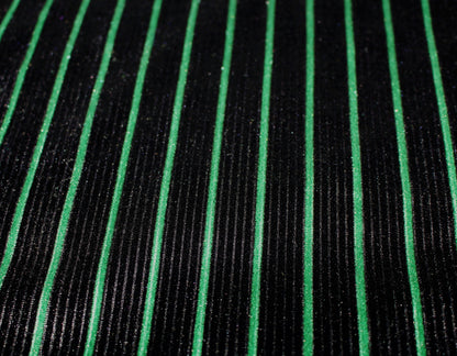 Tissu maille velours côtelé - à rayures - vert et noir - photo 5/5 | So Tissus