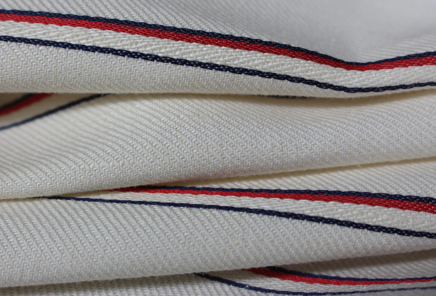 Tissu toile sergé lin et coton - écru à rayure - photo 2/4 | So Tissus
